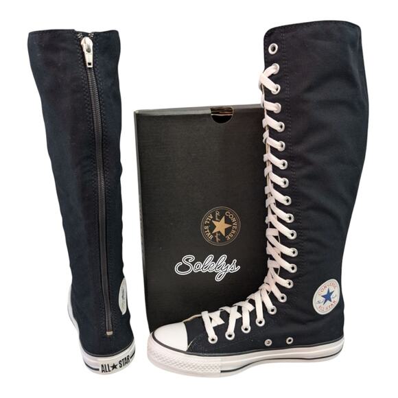 Converse 2012 OG XXHI Knee High Black Canvas Sneaker Boot Bundle 7.5 RARE NEW - Picture 12 of 12
